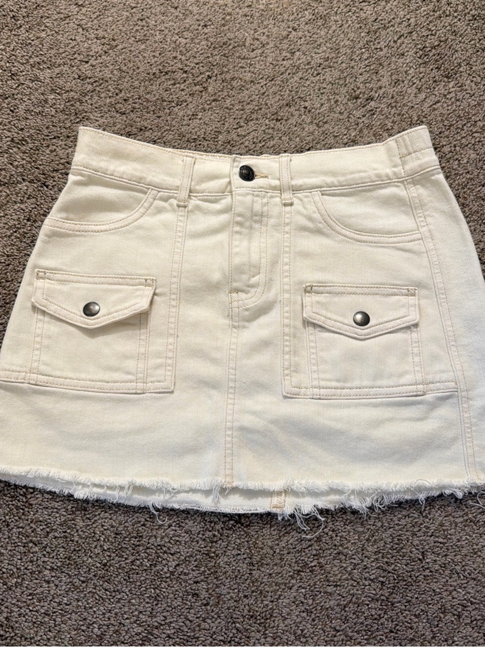 Aerie cargo jean skirt